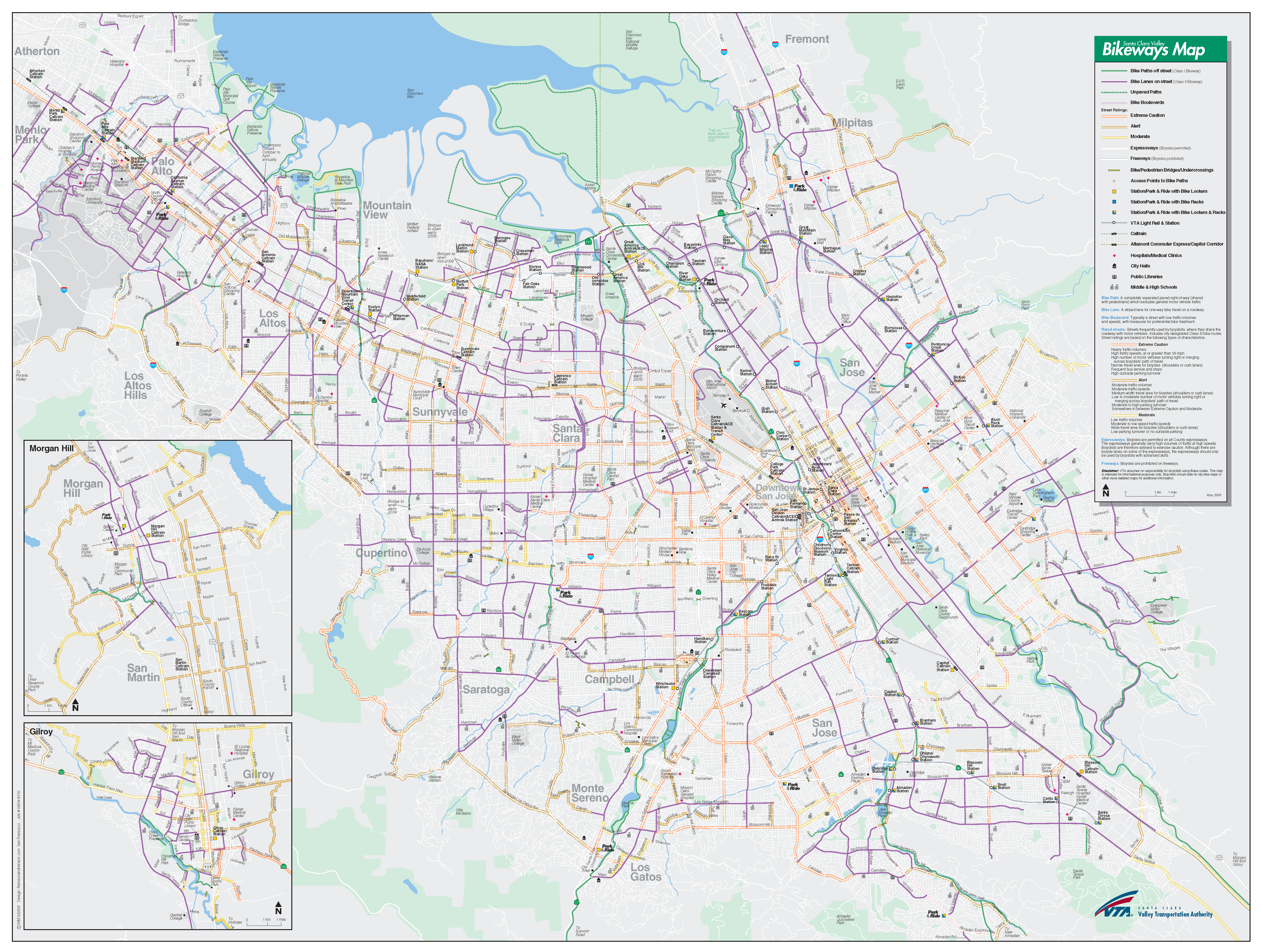 Santa Clara County Bikeways Map