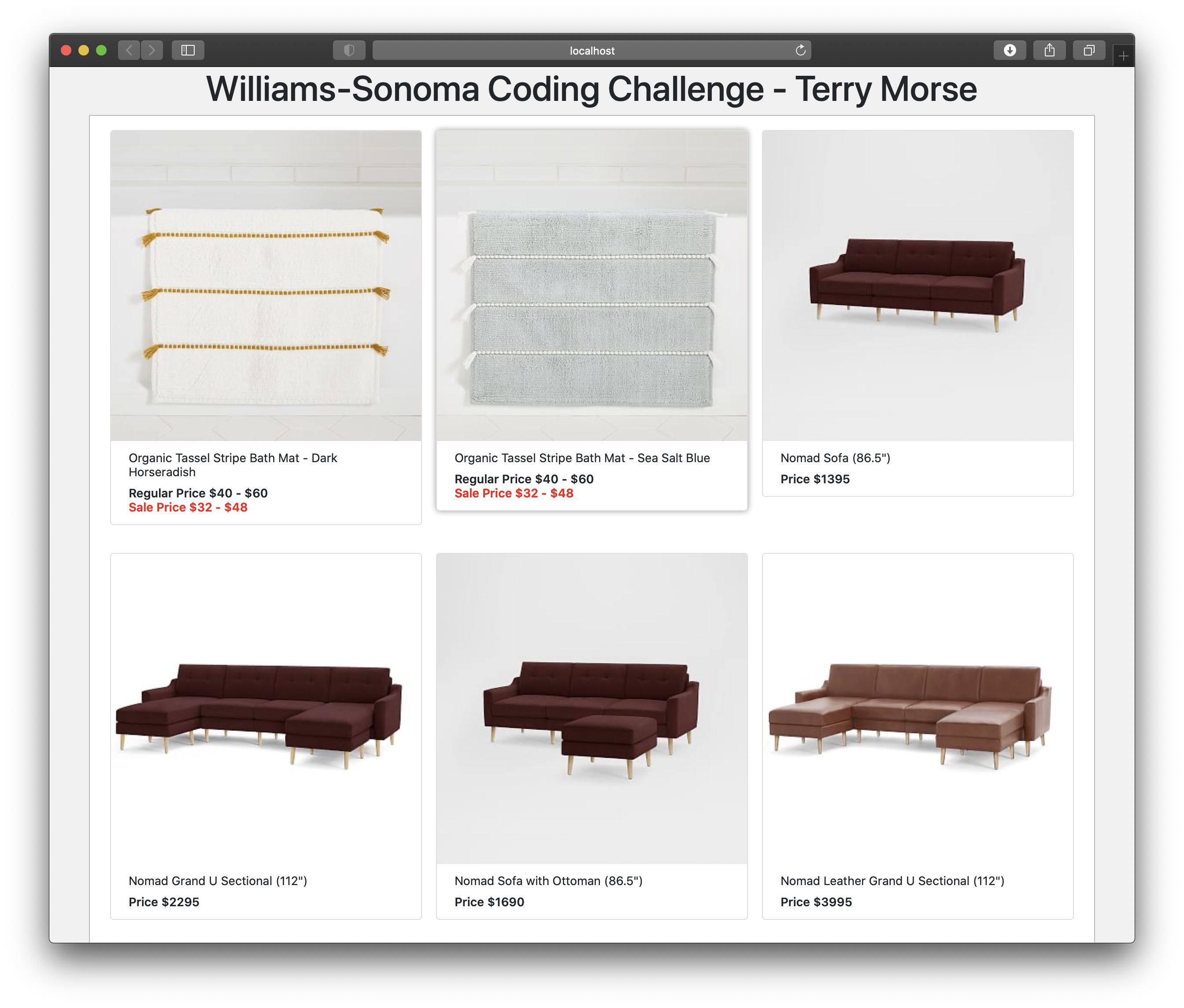 Williams-Sonoma Coding Challenge